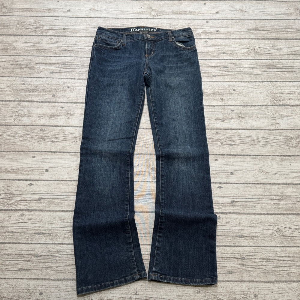 Y2K Bluenotes Jeans Women's 28x32 Blue Dark Wash Low Rise Denim Paris Bootcut
